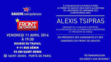 ATTENTION ! Changement de lieu -Meeting Front de Gauche avec Alexis Tsipras,à St.Denis