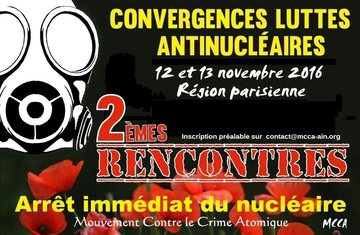 2èmes rencontres antinucléaires à l'initiative du MCCA - Paris novembre 2016