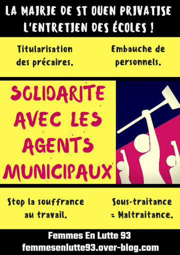 solidarité avec les agents municipaux de Saint-Ouen