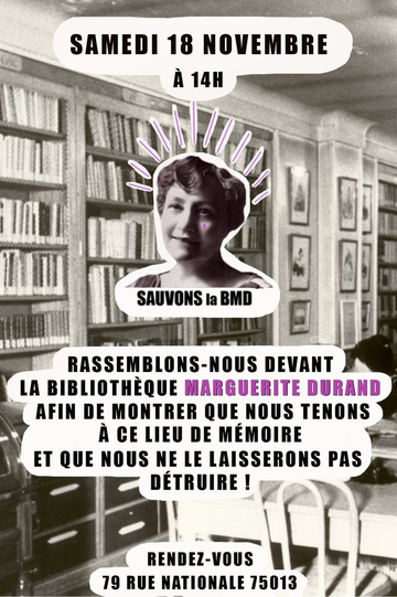 Le Collectif « Sauvons la bibliothèque Marguerite Durand » manifeste sa colère le samedi 18 novembre